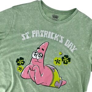 SpongeBob SquarePants T-Shirt Women XL Green Patrick Star St Patricks Day‎ Tee